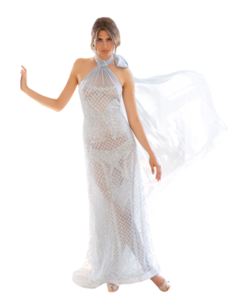 Couture  beaded halter neck dress