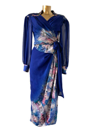 Mid Couture silk chiffon  wrapblouse and skirt