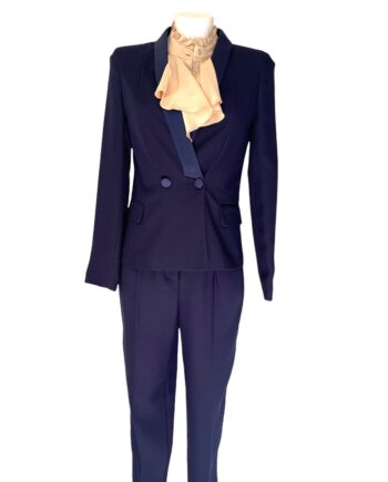 Navy Pantsuit with shawlcollar