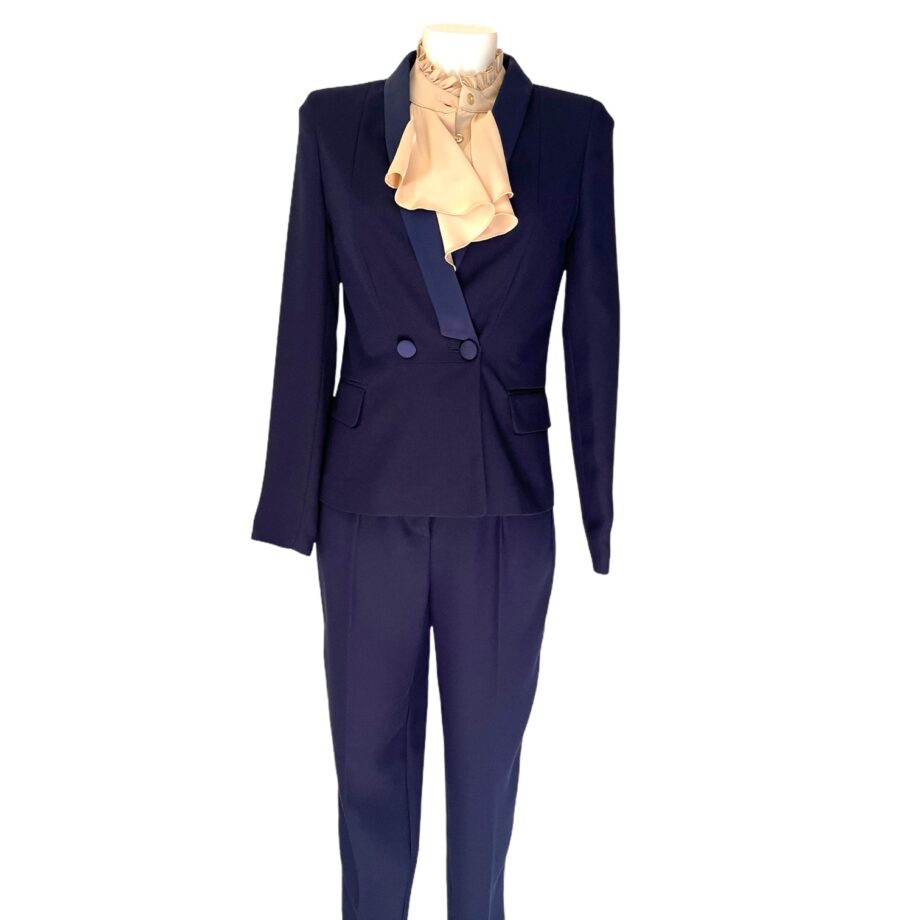 Navy Pantsuit with shawlcollar