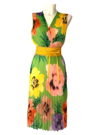 floral plisse dress