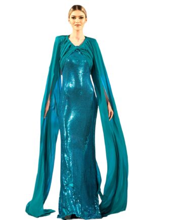 Addy van den Krommenacker petrol capedress