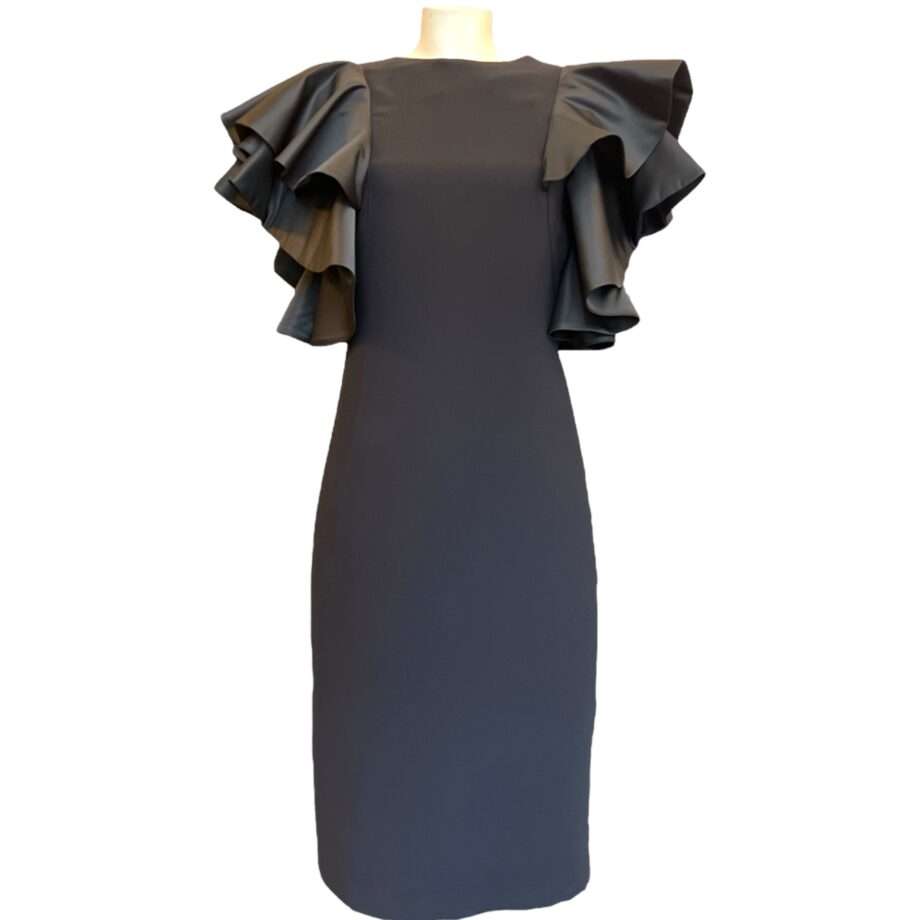 Crepe dress with duchesse sleeve size S/M