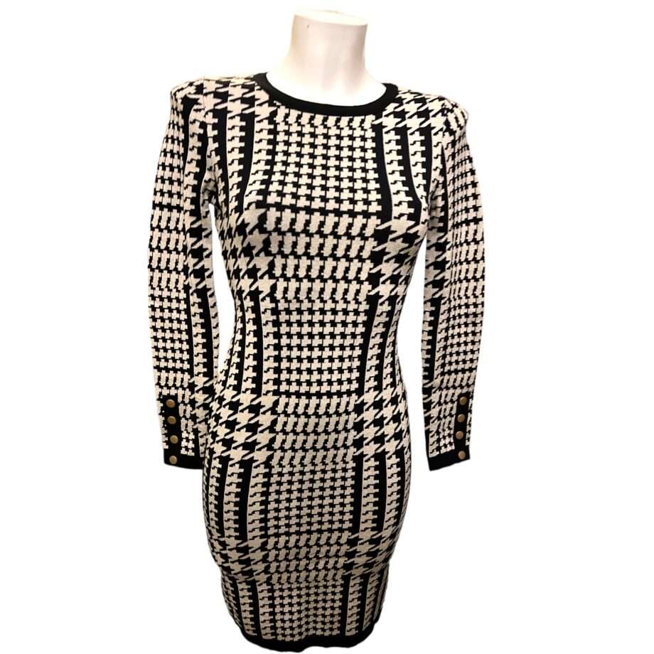 Prince de galles knitted dress size XS