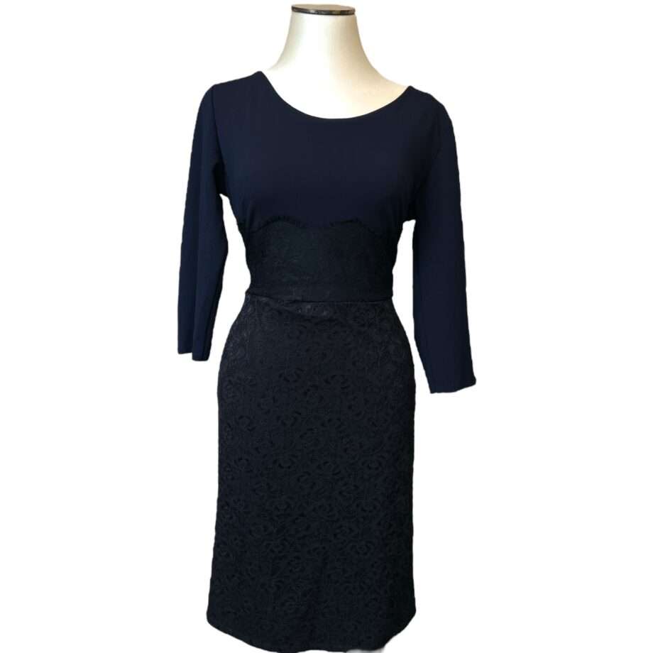 Tube dress with lace skirt navy/black, size M/L