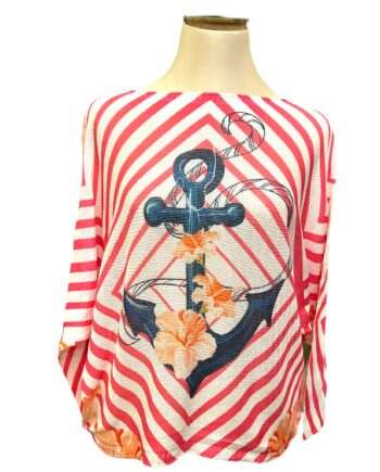 Sailor Pullover cotton  M/L fuchsia