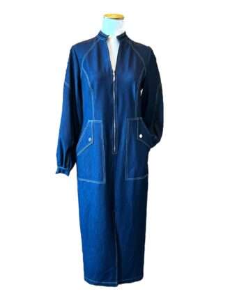 4568 zip jeans midi dress size L