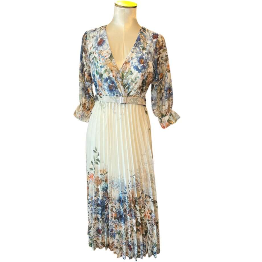 Chiffon flower plissedress