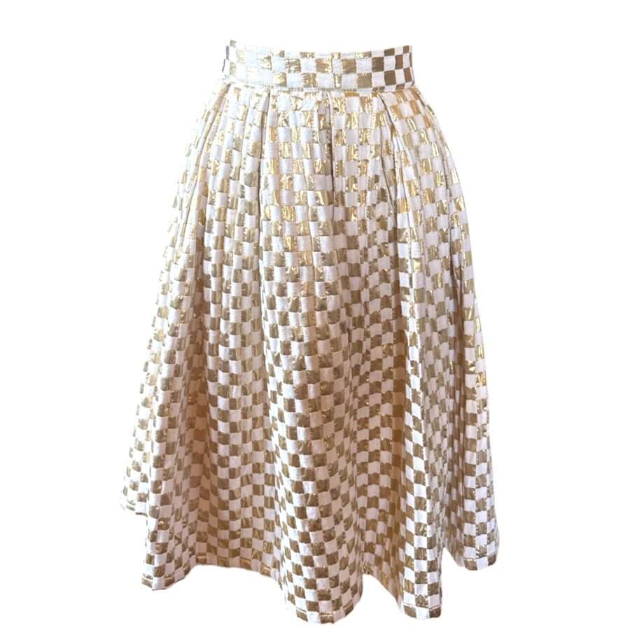 Pleated skirt gold white