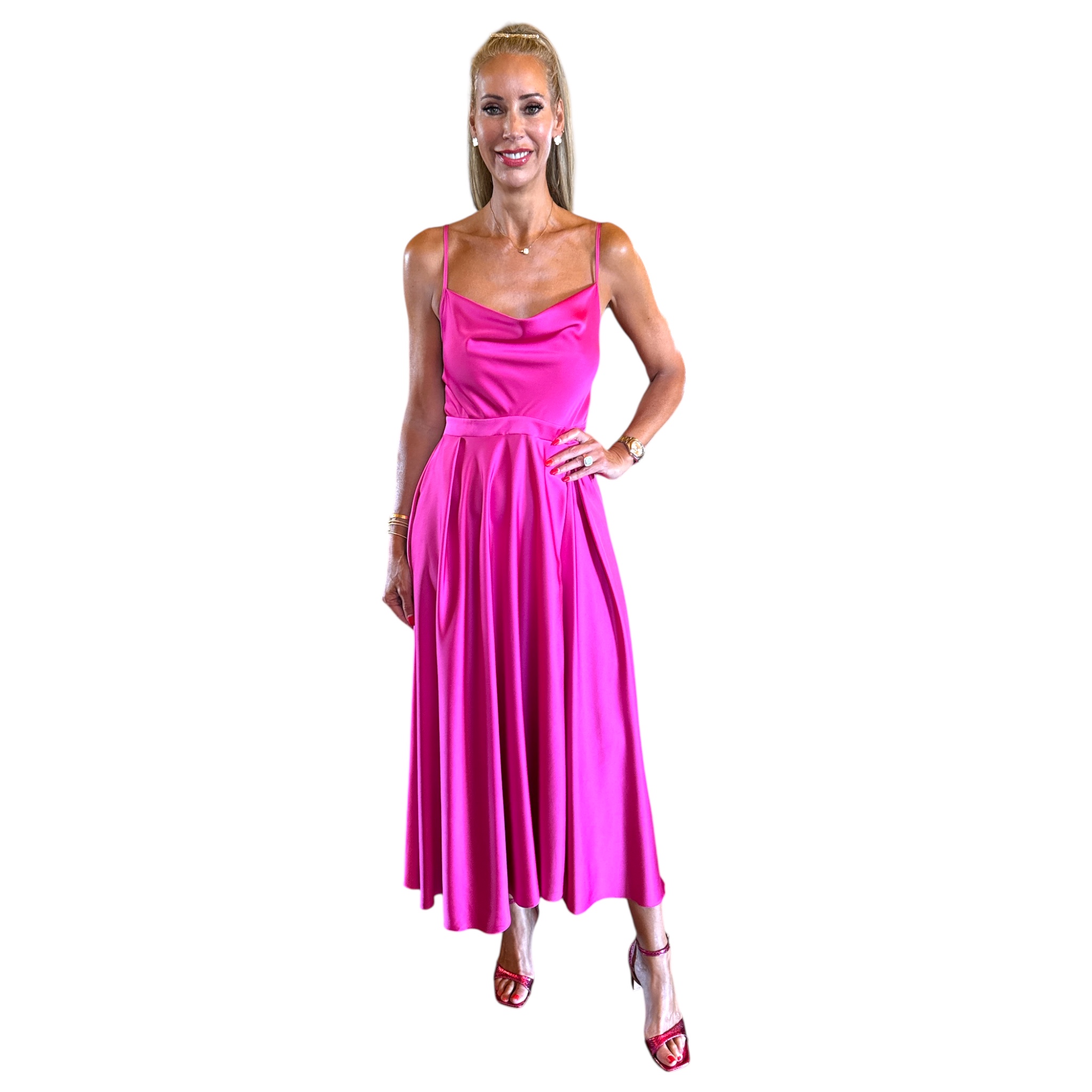Satin pink camisole dress size M/L