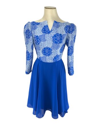 Brokaat flower bodice with flowing chiffon skirt Size M