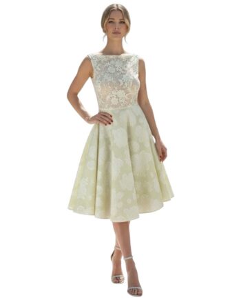 Ivory Lace bodice midi dress Size M