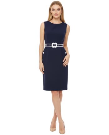Timeless dress with contrast belt Size L