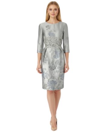 Jacquard floral silver dress Size XL