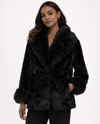 Black eco furcoat