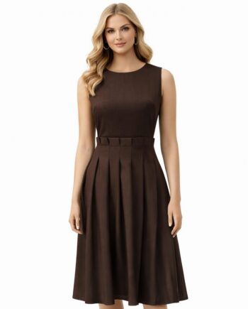 Sleeveless pleated dress