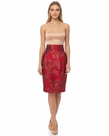 Shantung red skirt Size M/L