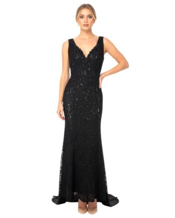 Black lace evening gown Size S