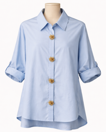 Cotton blouse with accesorie buttons
