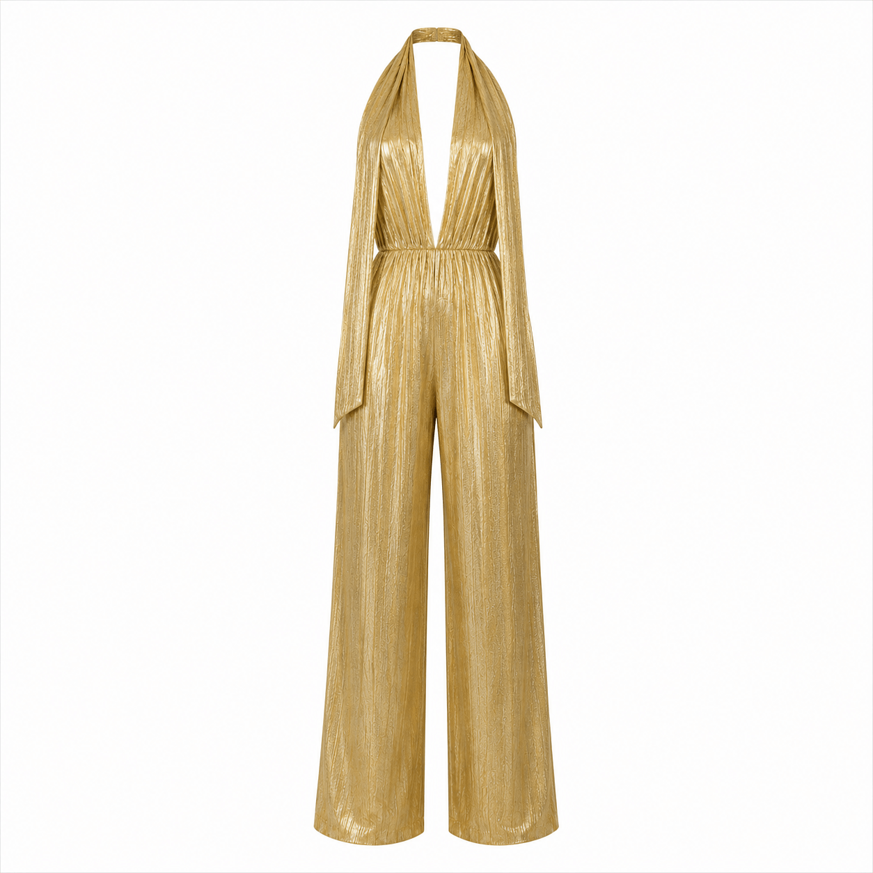 Golden multiway tie jumpsuit