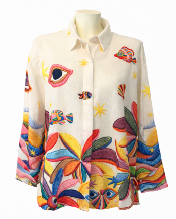 Printed linnen blouse