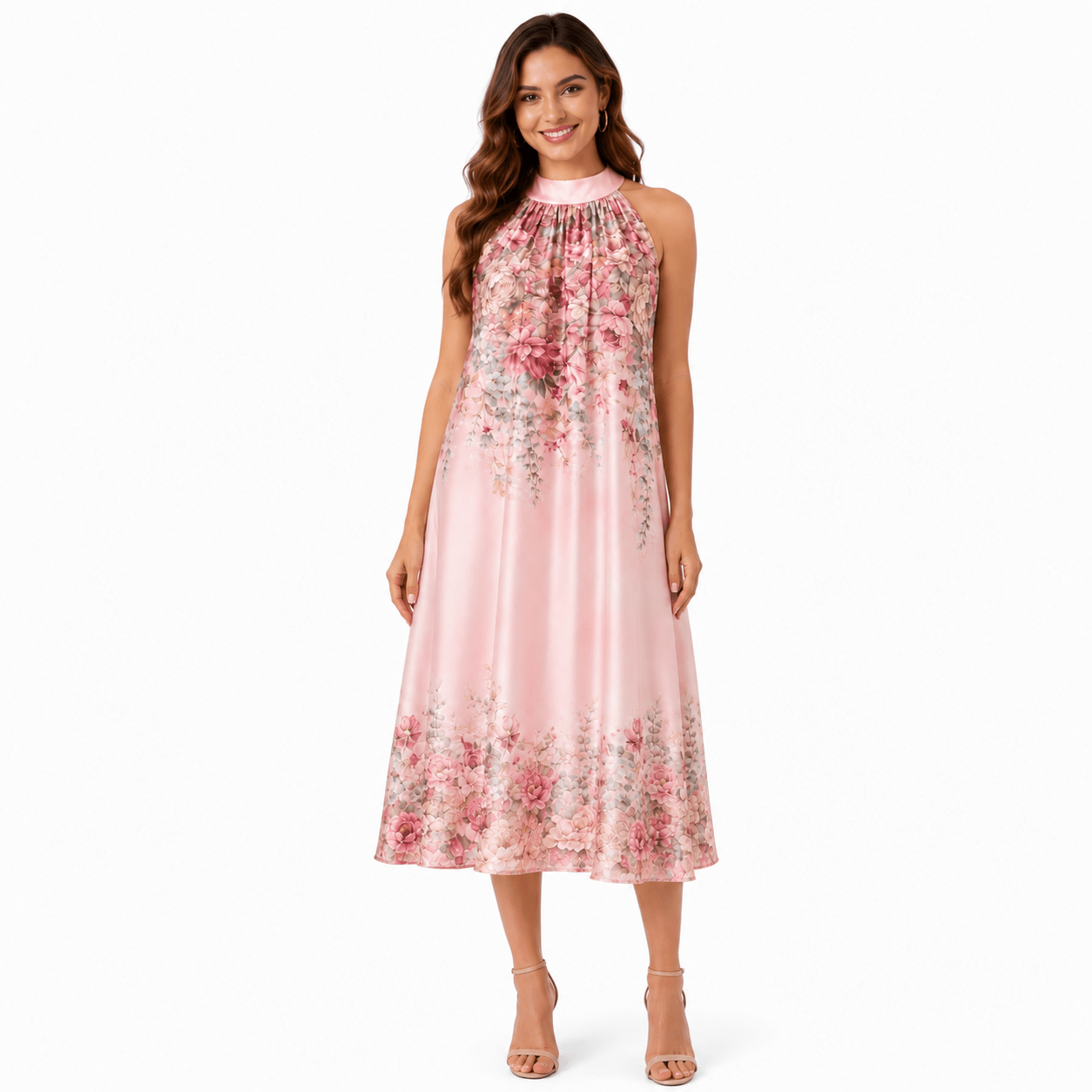 Dress Sandra satin printed print