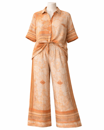 Two piece blouse & pant orange