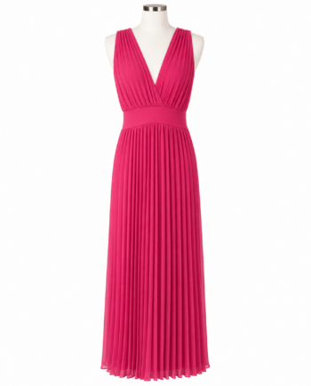 Dress Patricia plissé uni fuchsia