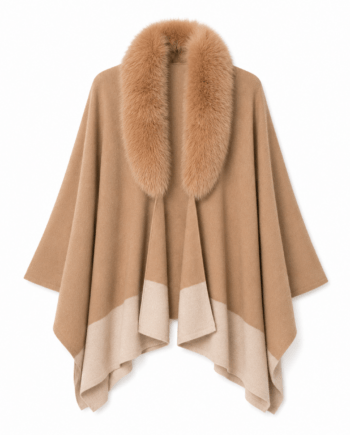 Pullover P12 poncho ecofur collar