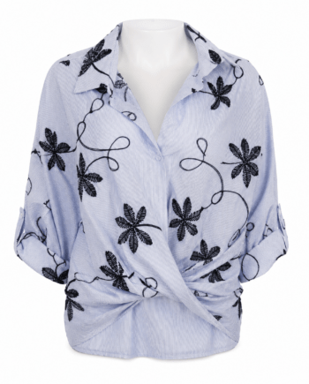 Blouse stripe  with embroiderie