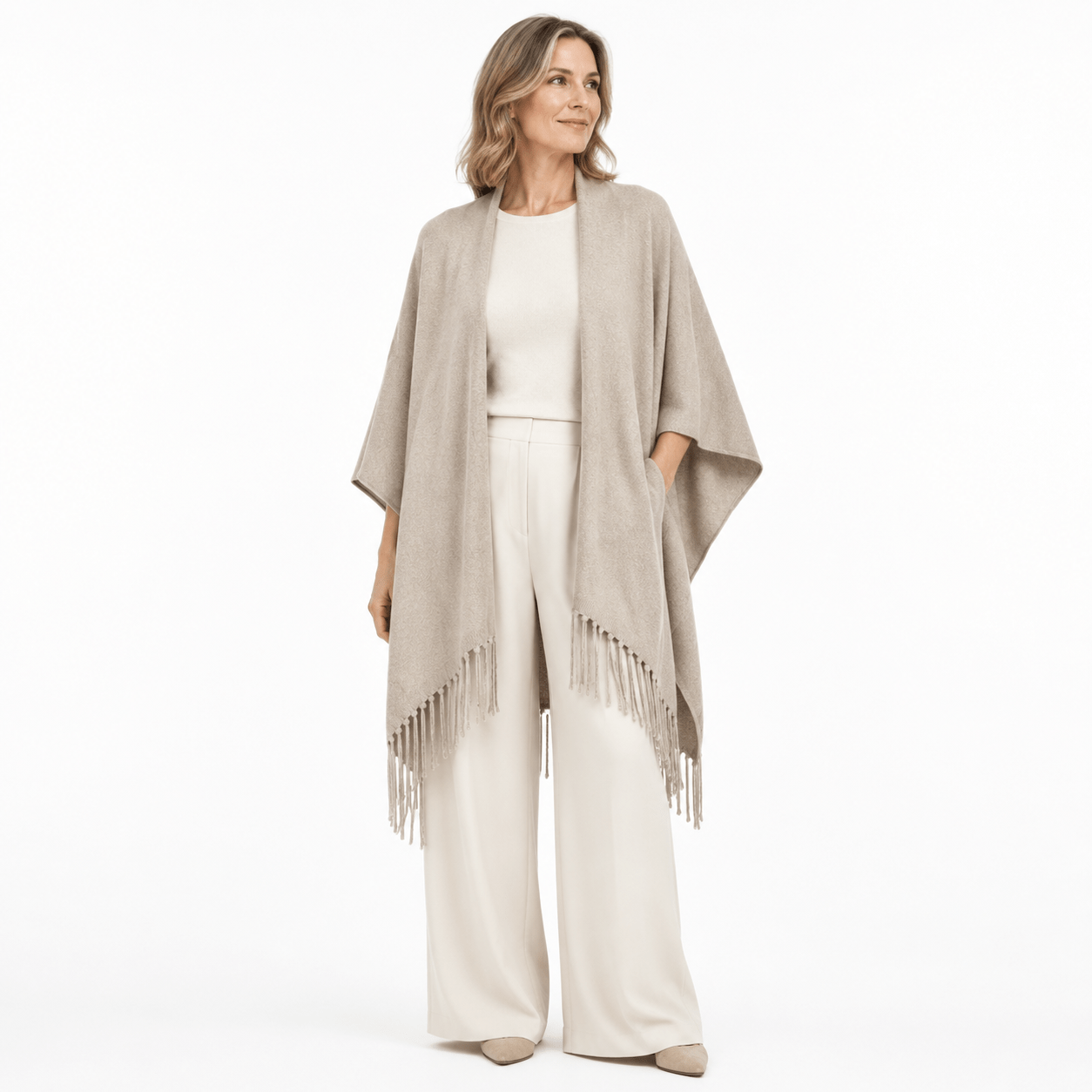 Pullover P09 fringed poncho