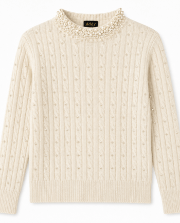 Pullover P05 cable pullover pearl
