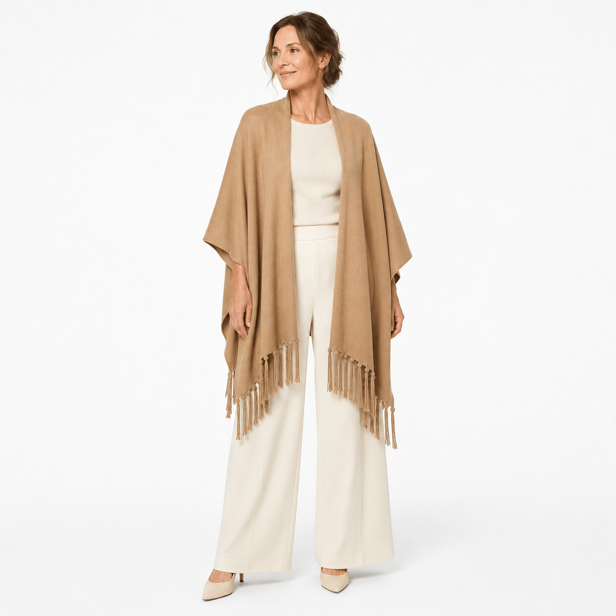 Pullover P08 fringed poncho