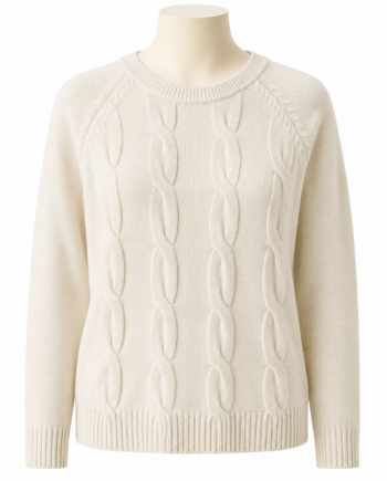 Pullover P01 cable ecru