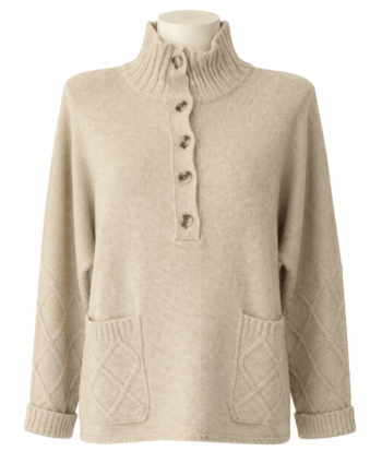 Pullover P13 high collar button   pullover