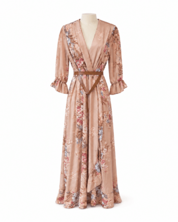 Dress chiffon printed volant
