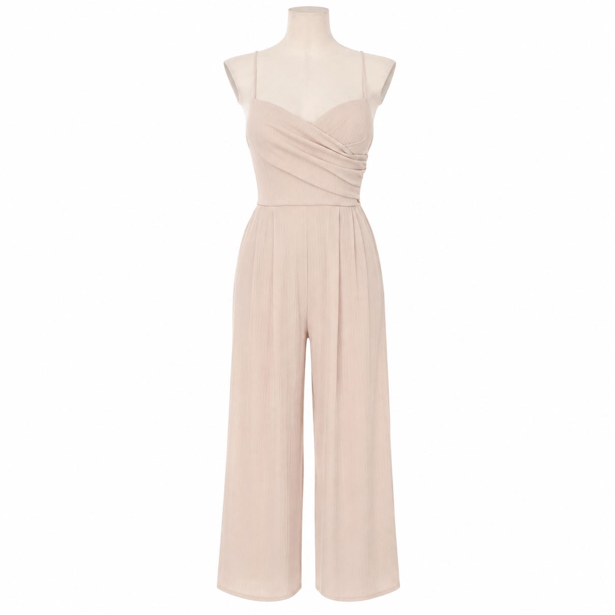 Jumpsuit plissé beige
