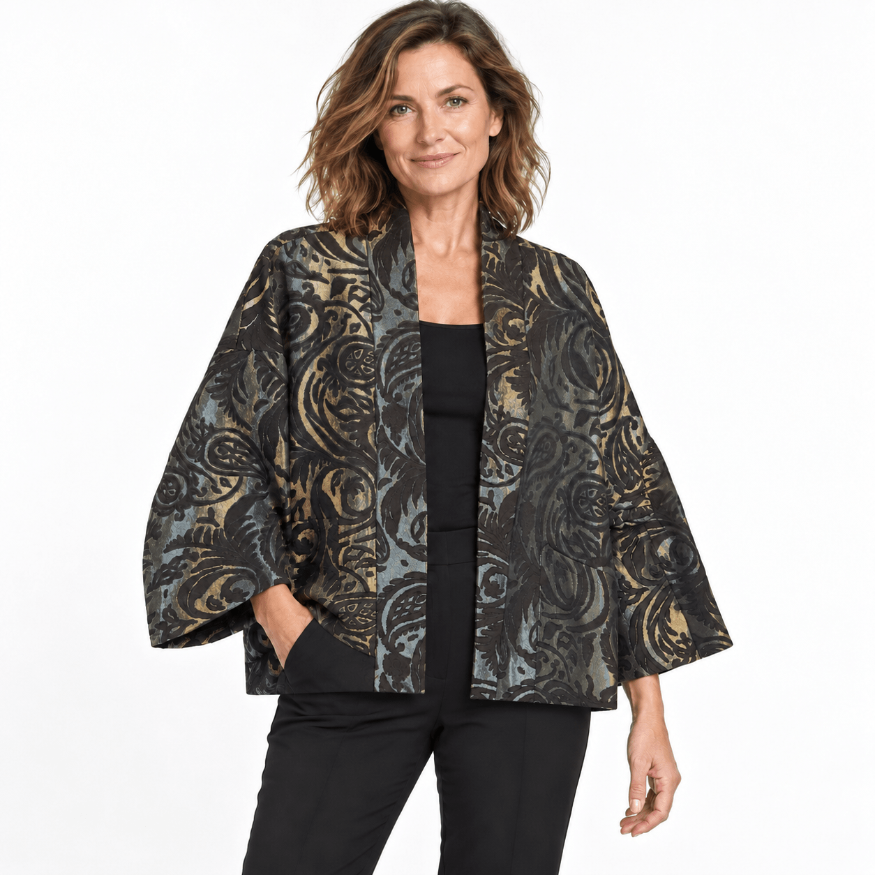 Jacket jacquard kimono