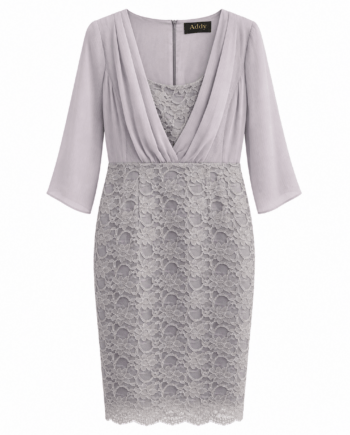 Dress draped lace grey