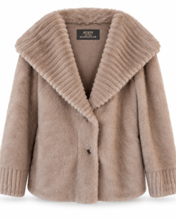 Coat jacket with hood faux fur