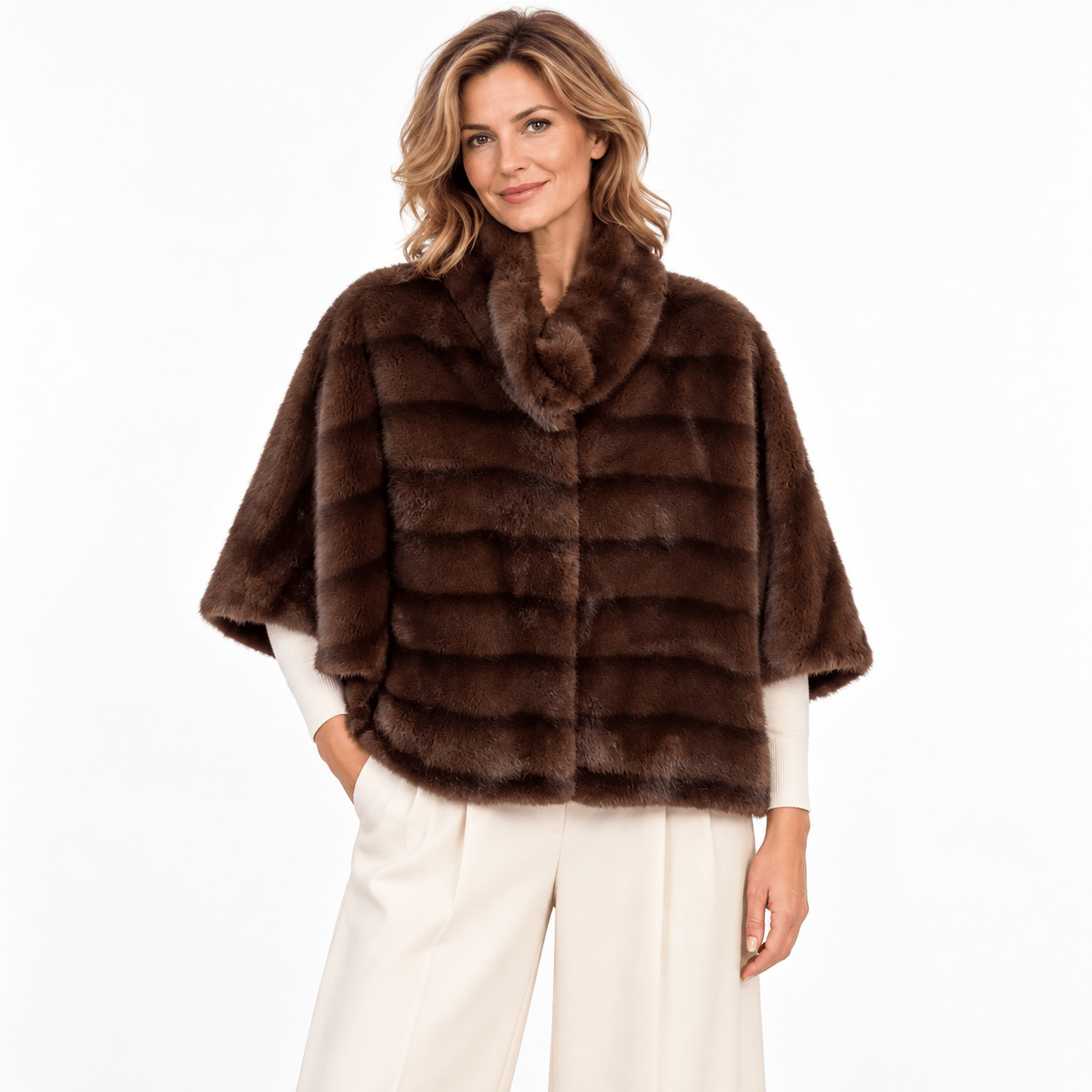 Coat capejacjet faux fur