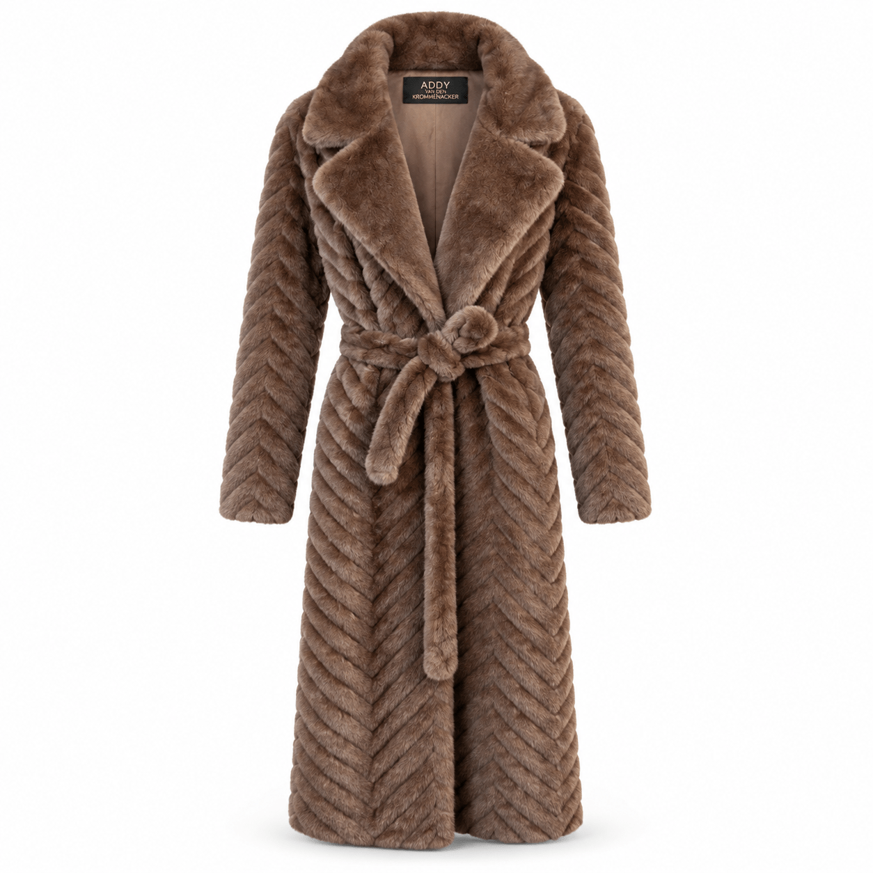 Coat wrapcoat chevron brown