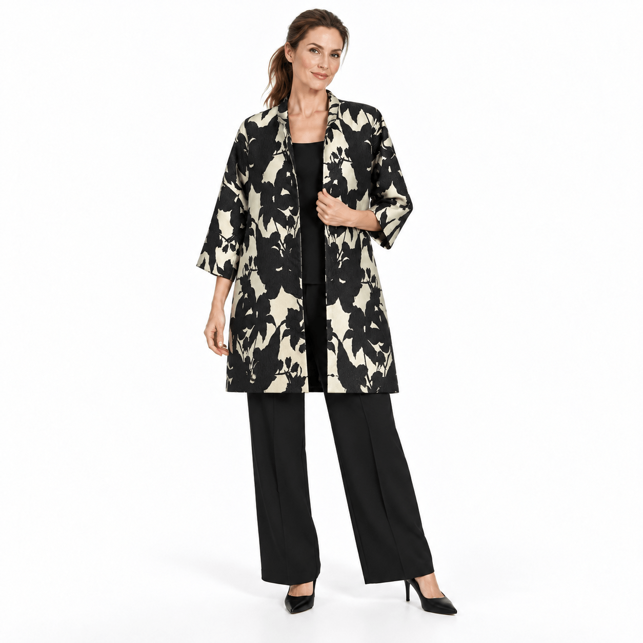 Jacket jacquard black white