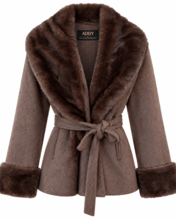 Jacket double face wool brown