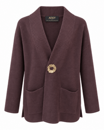 FW 01 cardigan with broche brown