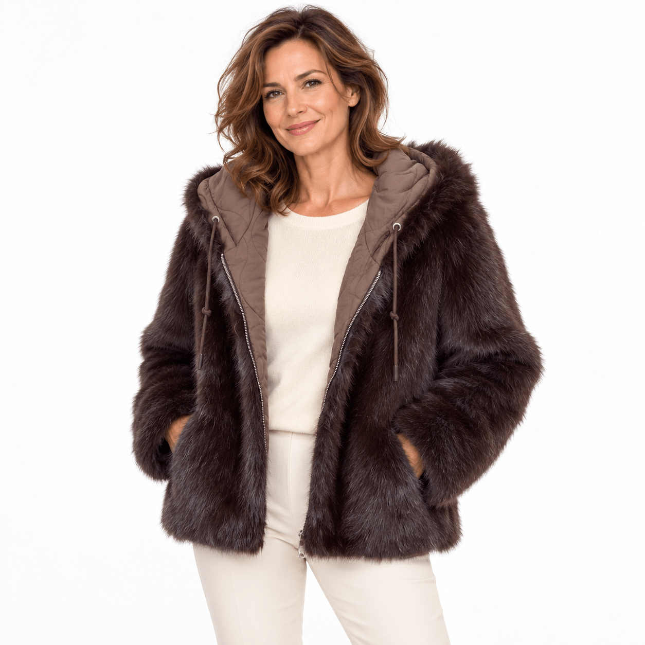 Coat reversible hood jacket