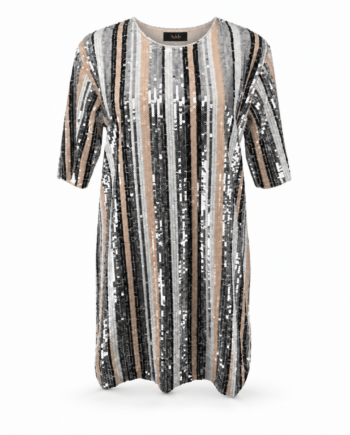 Dress tuniek sequined stripe