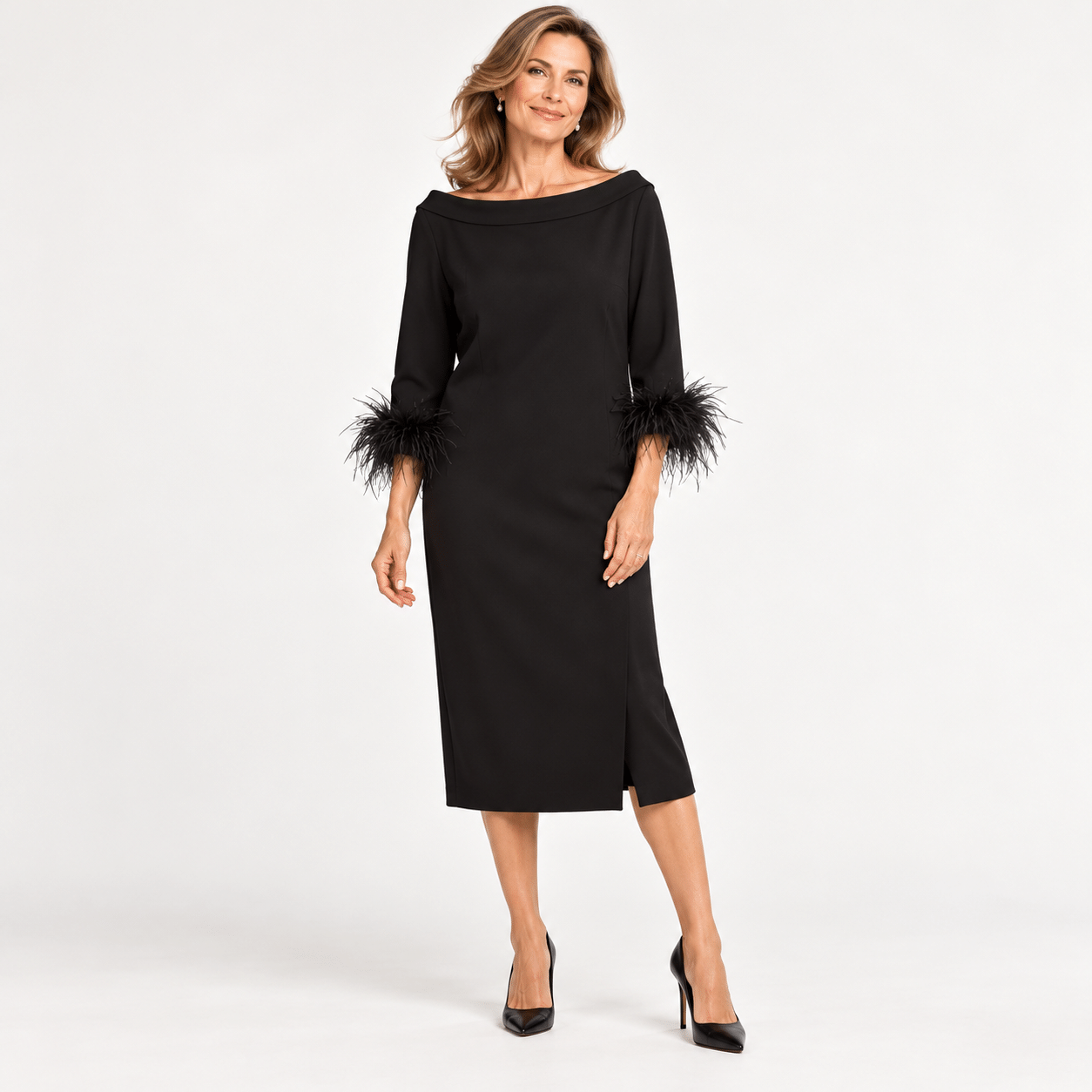 Shift dress feather detail size Xl