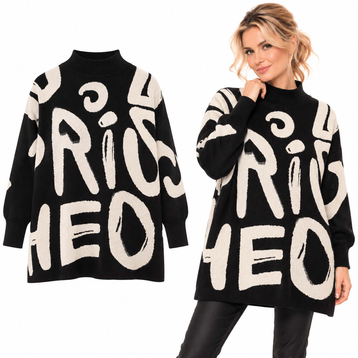 Pullover big sign black