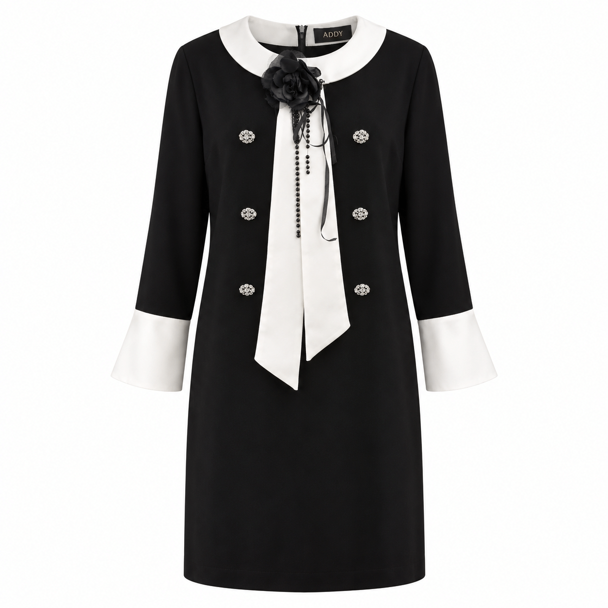 Black white coco dress size L